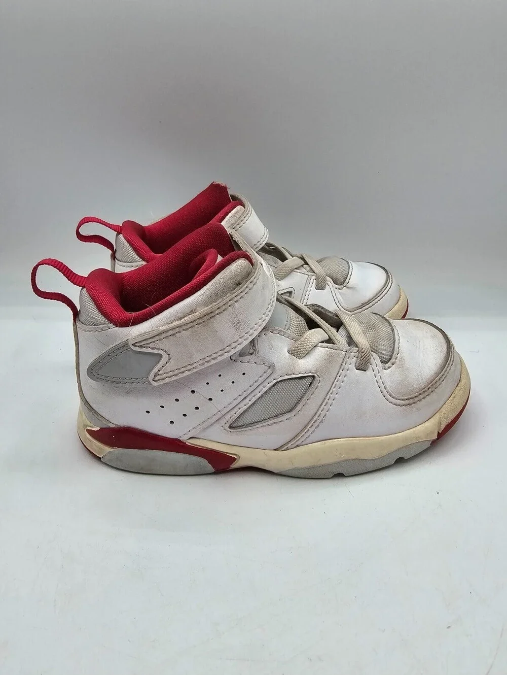 Nike Air Jordan Flight Club '91 shoes Toddler Girls Sz 9C White Dark Pink Trim